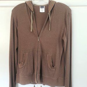 Patagonia Full Zip Hooded Sweatshirt (Medium) Brown